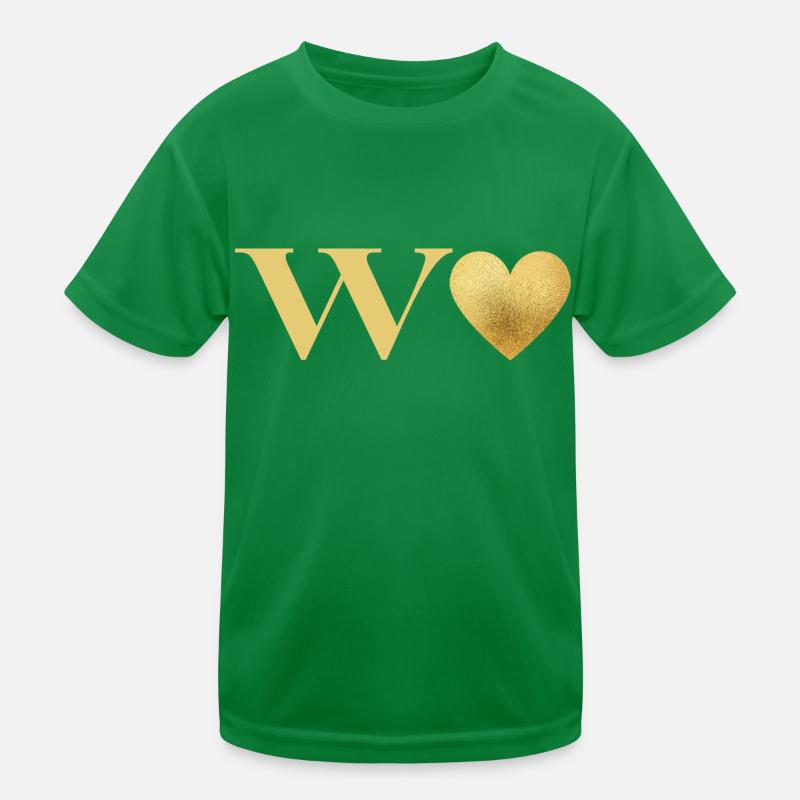 Lettre w cœur doré T-shirt sport Enfant