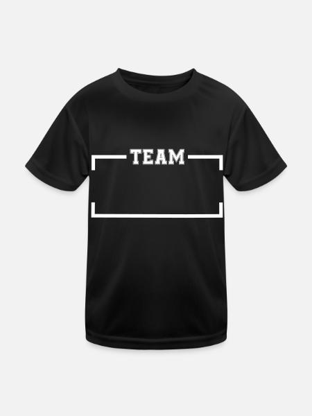 team - Kinder Funktions-T-Shirt - Schwarz - Vorne