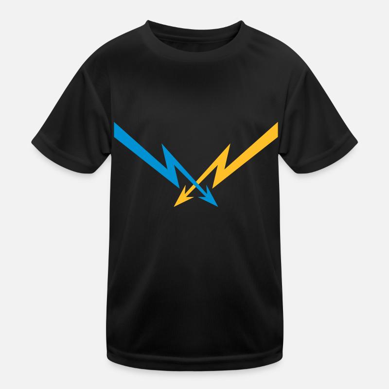 2 blitze muster elektrisch strom energie starkstro Kinder Funktions-T-Shirt