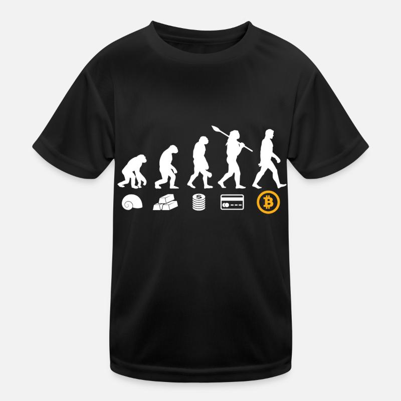 Bitcoin Geld Evolution - Kinder Funktions-T-Shirt - Schwarz