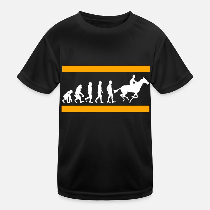 Cool retro evolution d’un coureur de chevaux drôle - T-shirt sport Enfant - noir