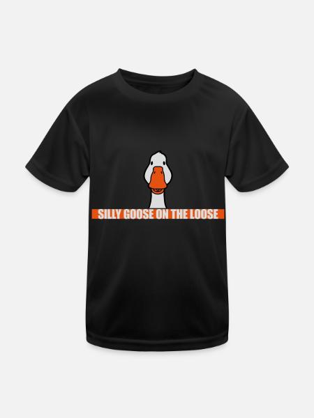 goose on the loose - Kids Functional T-Shirt - black - Front