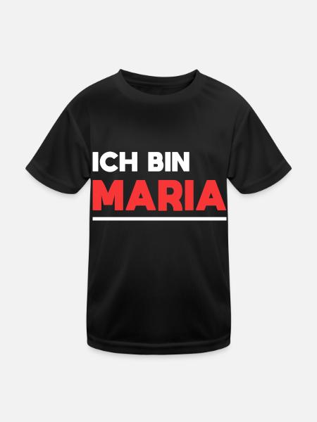 Maria Name Spruch für stolze Marias - Kinder Funktions-T-Shirt - Schwarz - Vorne