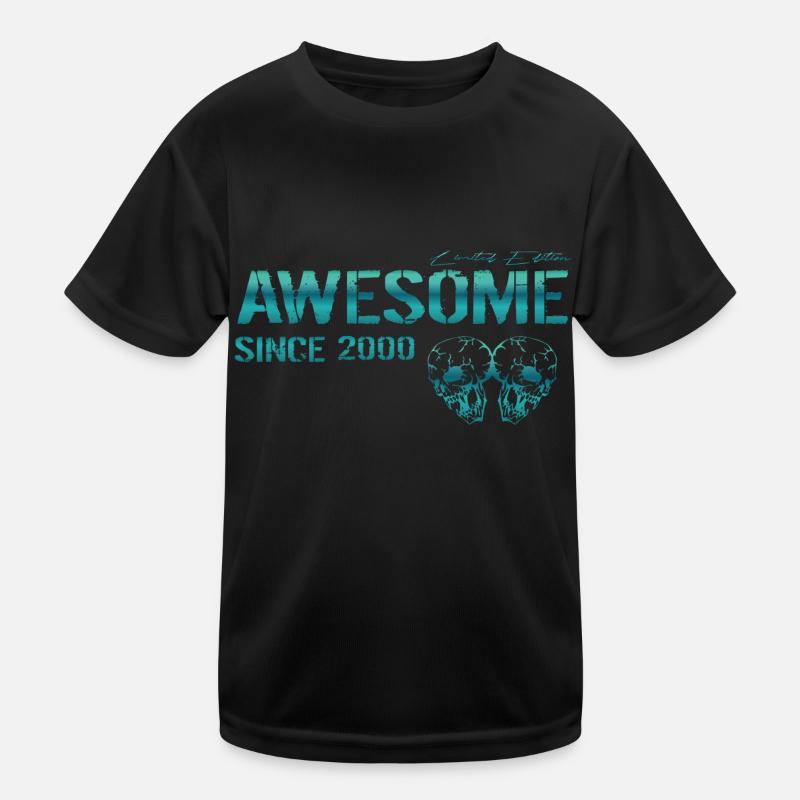 Awesome since 2000 Geschenk - Kinder Funktions-T-Shirt - Schwarz