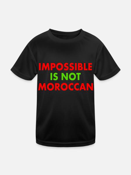 Morocco - impossible is not moroccan - Kids Functional T-Shirt - black - Front