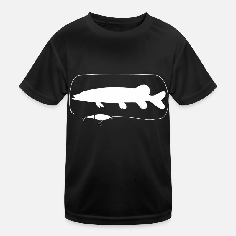 Hecht mit Wobbler Kinder Funktions-T-Shirt