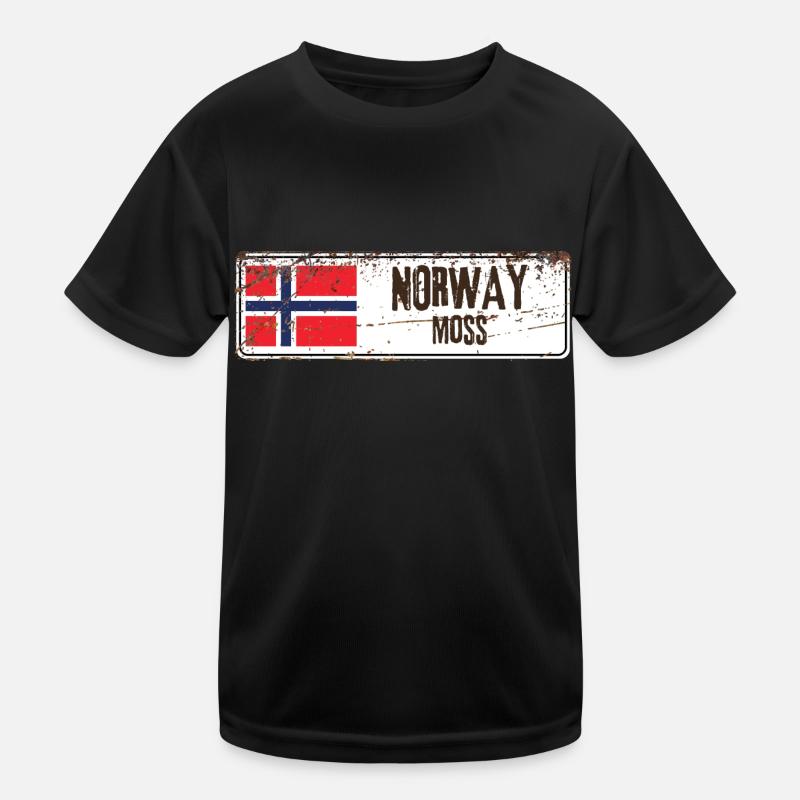 Moos Norwegen Flagge Kinder Funktions-T-Shirt