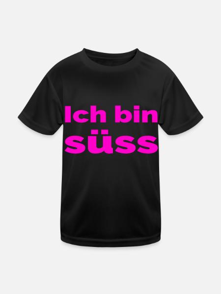 Süss - Kinder Funktions-T-Shirt - Schwarz - Vorne