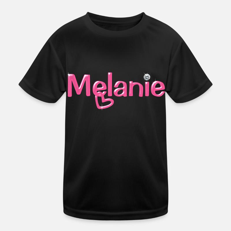 Melanie Name Balloon Font Kids Functional T-Shirt