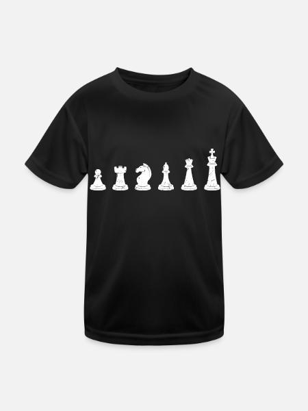 Schach Figuren Schachspieler Chess - Kinder Funktions-T-Shirt - Schwarz - Vorne