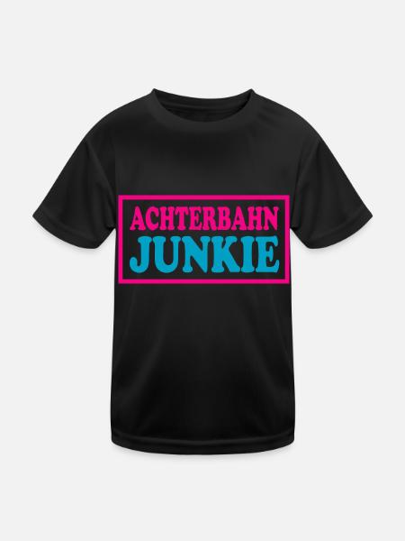 Rollercoaster Achterbahn - Kinder Funktions-T-Shirt - Schwarz - Vorne