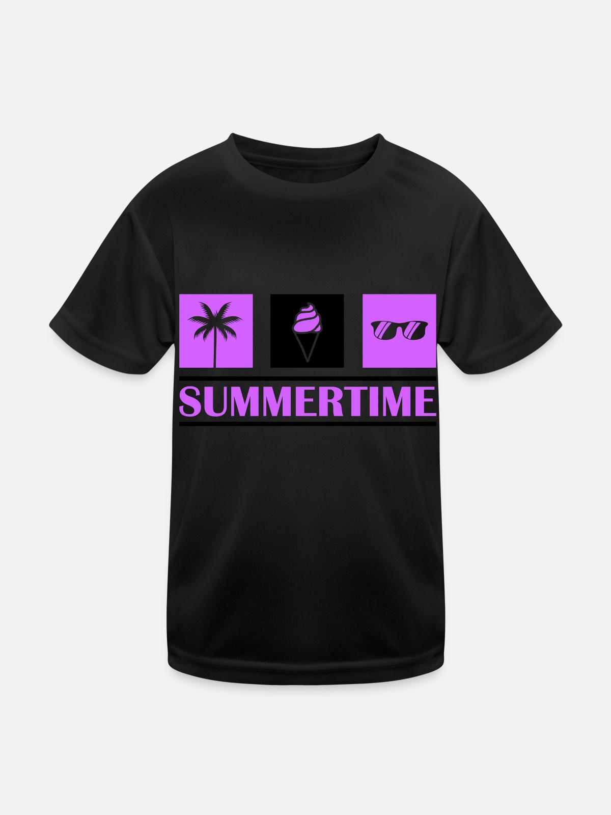Summertime - Kids Functional T-Shirt - black - Front