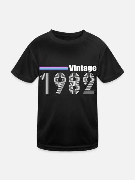 Millésime 1982 - T-shirt sport Enfant - noir - Devant