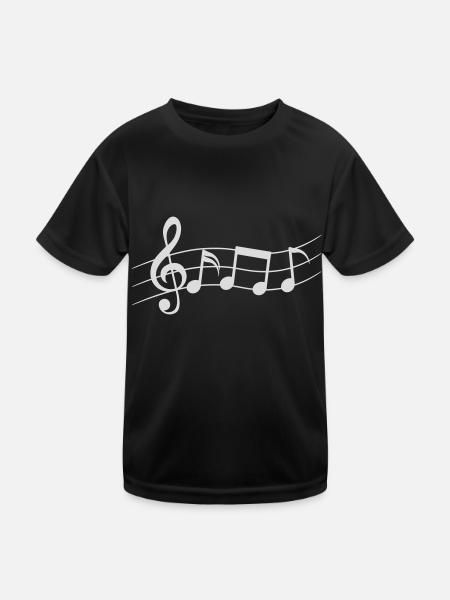 Gesang Logo Symbole Musik - Kinder Funktions-T-Shirt - Schwarz - Vorne