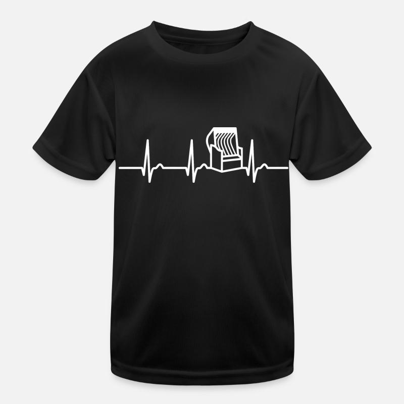 Courbe ECG - courbe cardiaque - pouls - chaise de plage - vacances T-shirt sport Enfant