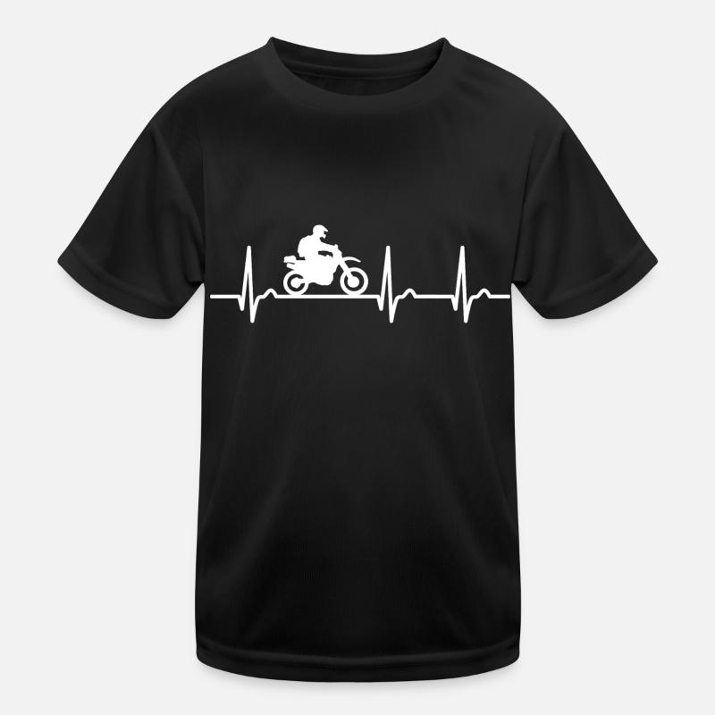 ECG curve - heart curve - pulse - motorcycle - touring Kids Functional T-Shirt