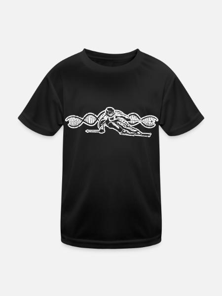 Skifahrer Weihnachten Skifahren Ski Wintersport - Kinder Funktions-T-Shirt - Schwarz - Vorne