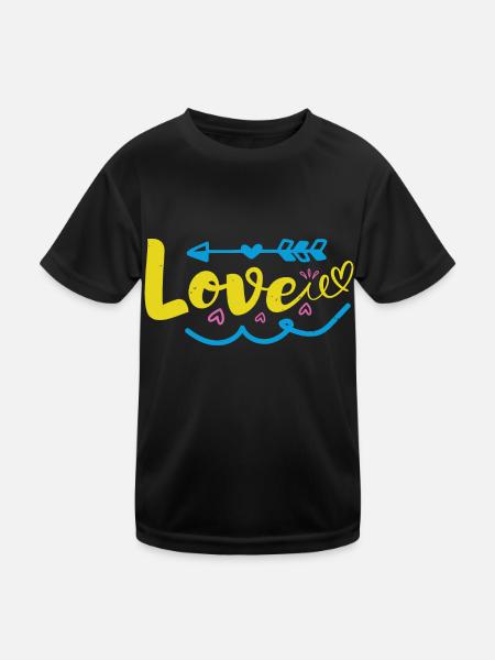 LOVE Funny, - Kids Functional T-Shirt - black