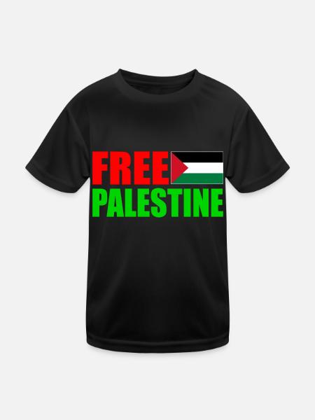 Free palestine - Kids Functional T-Shirt - black