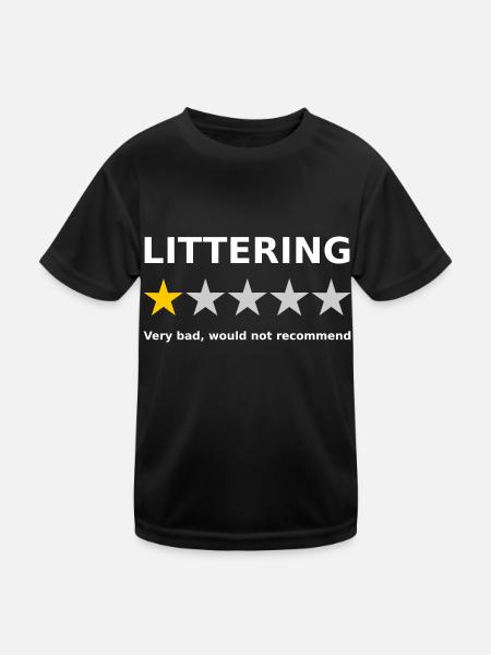 Anti Pollution 1 Star Review - Kids Functional T-Shirt - black - Front