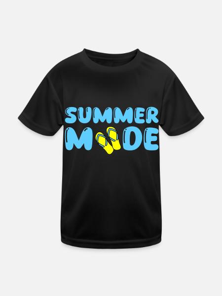 summer mode - Kinder Funktions-T-Shirt - Schwarz - Vorne