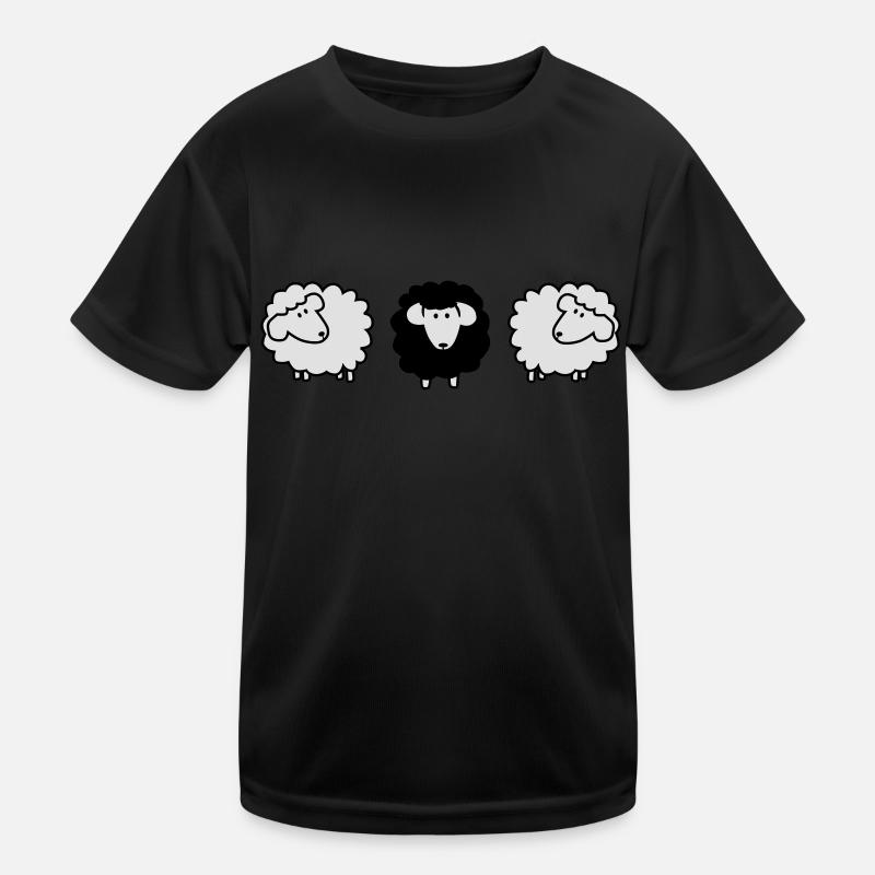scharzes schaf Kinder Funktions-T-Shirt