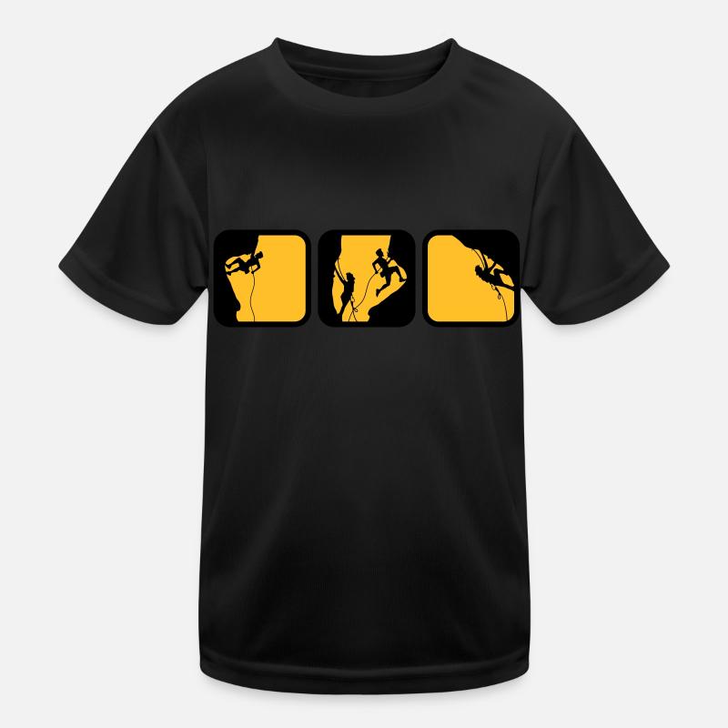 klettern frau mann logos 3 kästen abends Kinder Funktions-T-Shirt