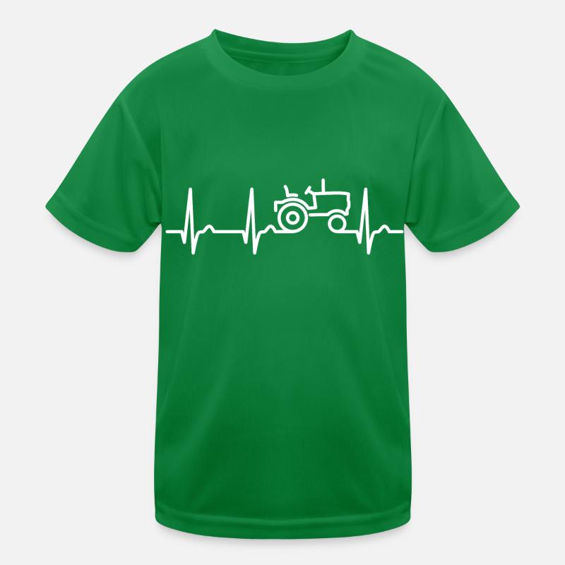 Herzkurve - Puls Traktor Bauer Landwirt Bauer Kids Functional T-Shirt
