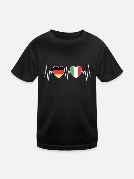 Drapeau des drapeaux italiens de l'Allemagne et de l'Italie - T-shirt sport Enfant - noir - Devant