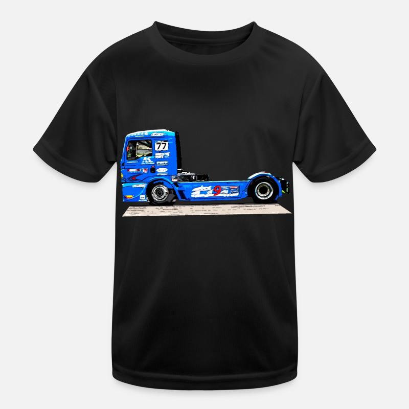 camion de course - T-shirt sport Enfant - noir