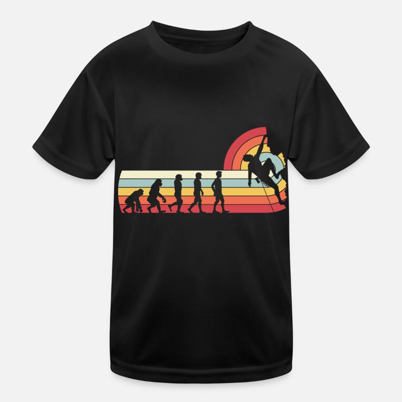 Evolution Klettern vintage retro Kinder Funktions-T-Shirt