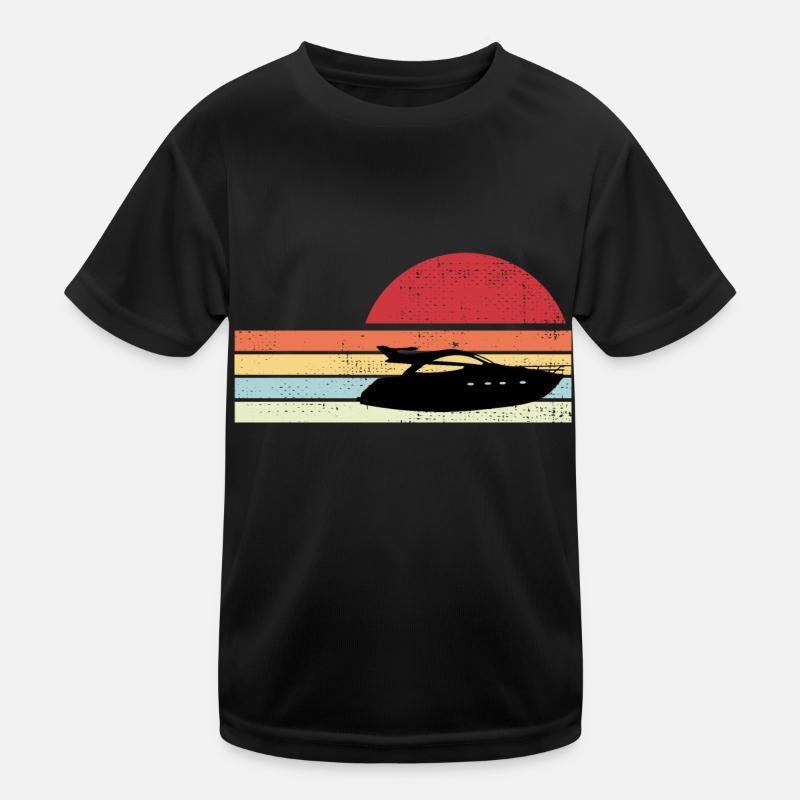 Retro Motorboot Kinder Funktions-T-Shirt