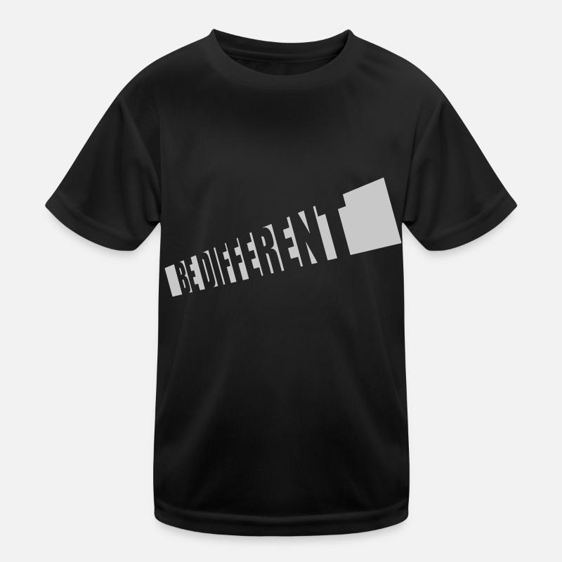 Be different Logo Design - Kinder Funktions-T-Shirt - Schwarz