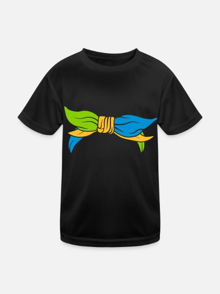 Bunte weibliche Kopfbedeckung Kopftuch - Kinder Funktions-T-Shirt - Schwarz - Vorne