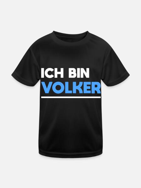 Volker Name Spruch für stolze Volker - Kinder Funktions-T-Shirt - Schwarz - Vorne