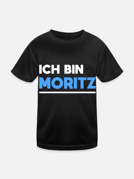 Moritz Name Spruch für stolze Moritzs - Kinder Funktions-T-Shirt - Schwarz - Vorne