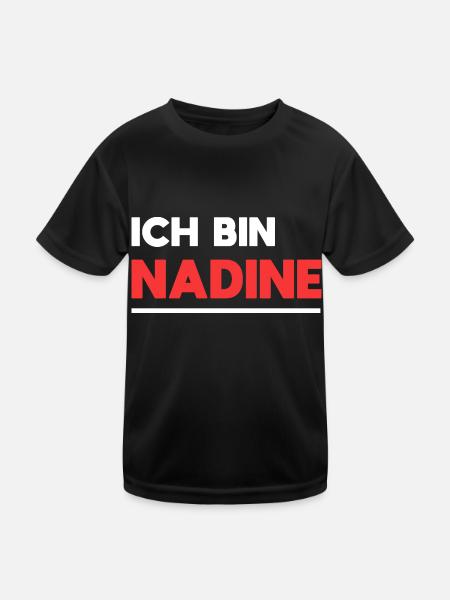 Nadine Name Spruch für stolze Nadines - Kinder Funktions-T-Shirt - Schwarz - Vorne