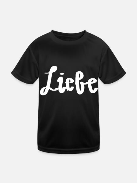 liebe - Kinder Funktions-T-Shirt - Schwarz