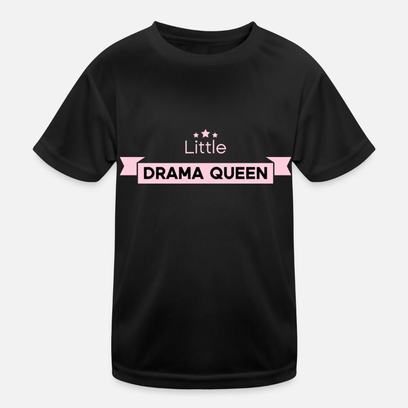 Little Drama Queen - Kinder Funktions-T-Shirt - Schwarz
