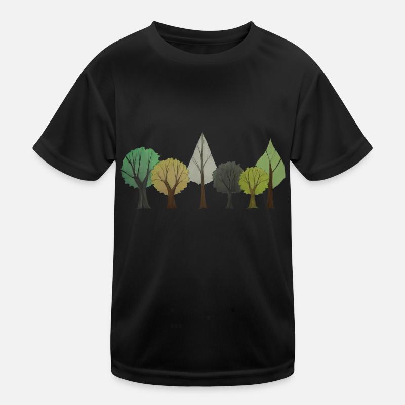 Trees Deciduous Forest Drawing Kids Functional T-Shirt