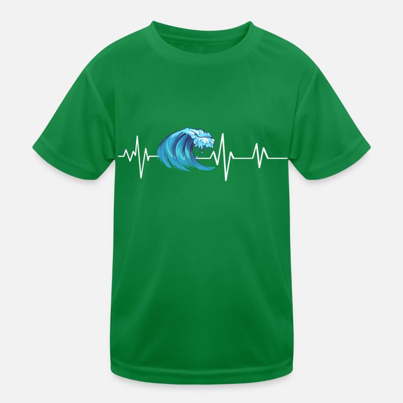 Heartbeat Ocean Wave Kids Functional T-Shirt