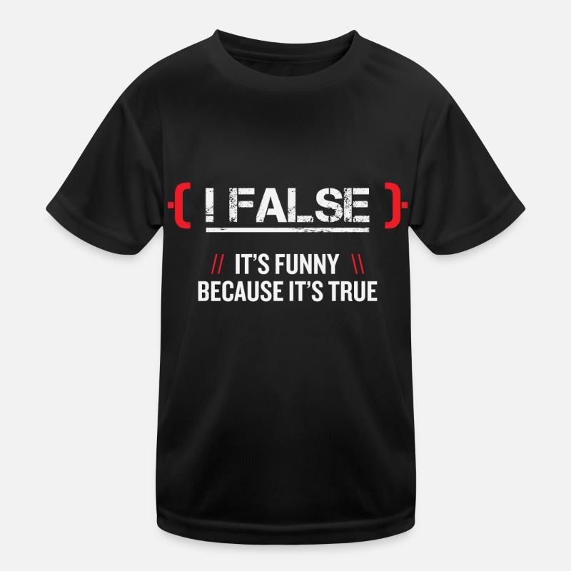 False Programmmierer - Kinder Funktions-T-Shirt - Schwarz