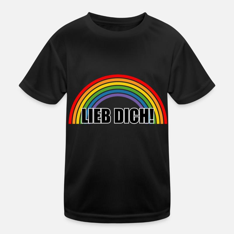 Regenbogen Lieb dich Kinder Funktions-T-Shirt