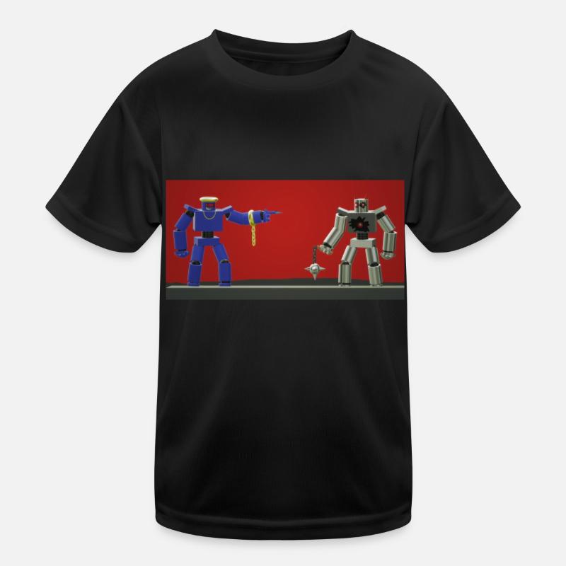 Silver and blue robots Kids Functional T-Shirt
