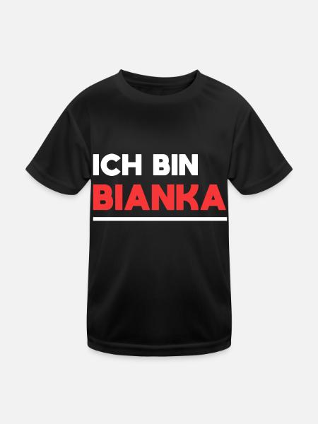 Bianka Name Spruch für stolze Biankas - Kinder Funktions-T-Shirt - Schwarz - Vorne