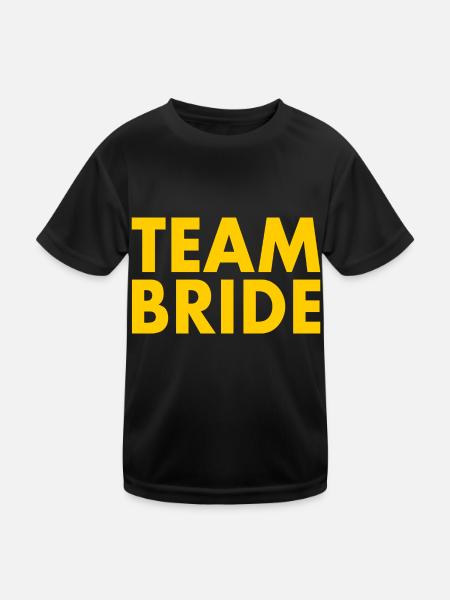 Team bride - Kinder Funktions-T-Shirt - Schwarz - Vorne