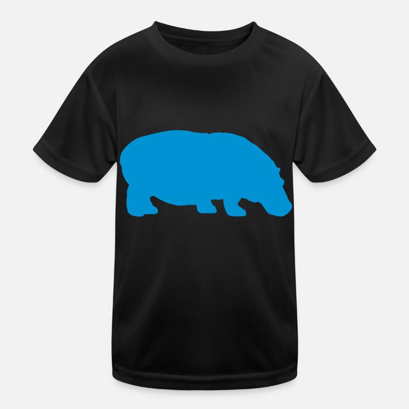 nilpferd - Kinder Funktions-T-Shirt - Schwarz