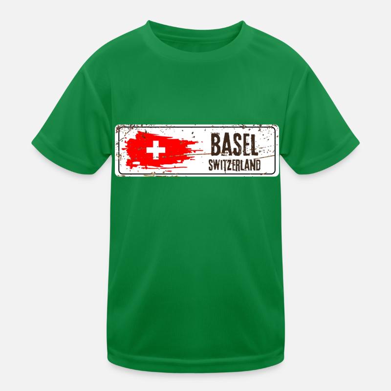 Basel Schweiz Flagge Kinder Funktions-T-Shirt