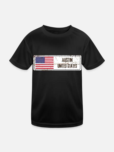 Austin United States Flag - Kids Functional T-Shirt - black - Front