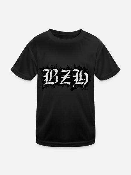 bzh - Kinder Funktions-T-Shirt - Schwarz - Vorne